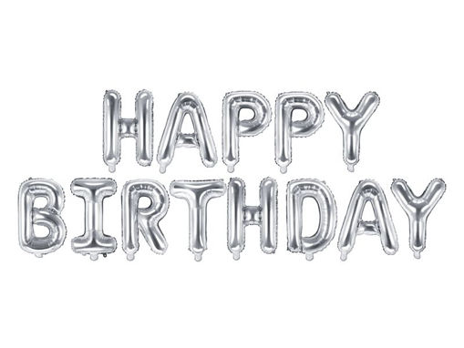 Picture of FOIL BALLOON HAPPY BIRTHDAY SILVER 340 X 35CM